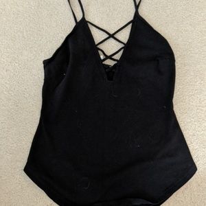 Black criss cross tank